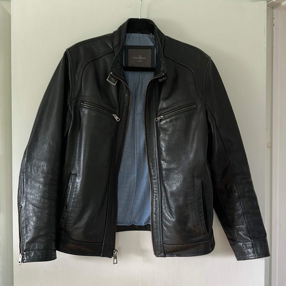 Cole Haan Men’s Black Leather Jacket - M